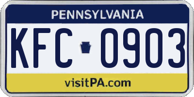 PA license plate KFC0903