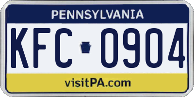 PA license plate KFC0904