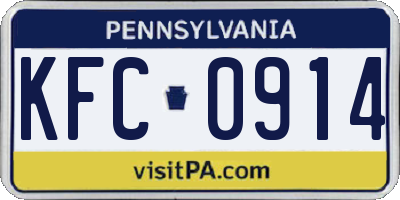 PA license plate KFC0914