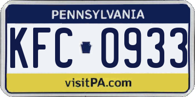 PA license plate KFC0933
