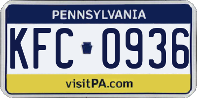 PA license plate KFC0936