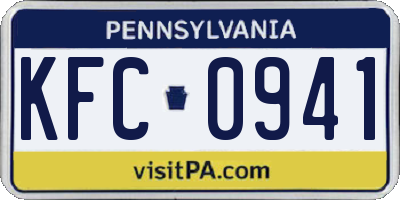 PA license plate KFC0941