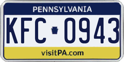 PA license plate KFC0943