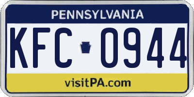 PA license plate KFC0944