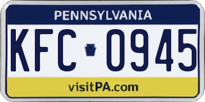PA license plate KFC0945