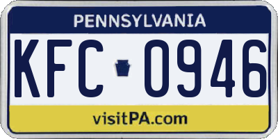 PA license plate KFC0946