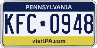 PA license plate KFC0948