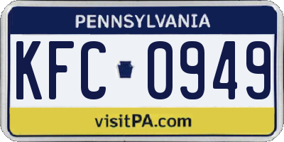 PA license plate KFC0949