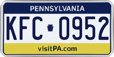 PA license plate KFC0952