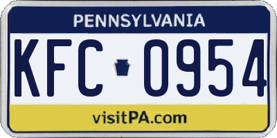 PA license plate KFC0954