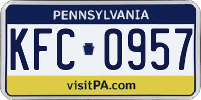 PA license plate KFC0957