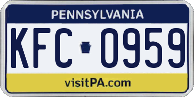 PA license plate KFC0959