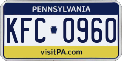 PA license plate KFC0960