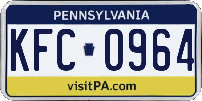 PA license plate KFC0964