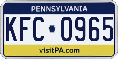 PA license plate KFC0965