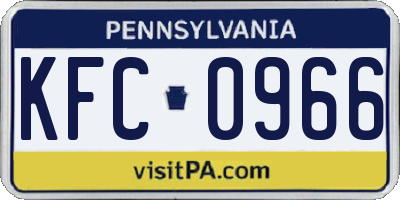 PA license plate KFC0966