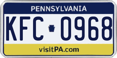 PA license plate KFC0968