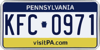PA license plate KFC0971
