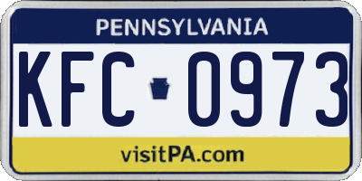 PA license plate KFC0973