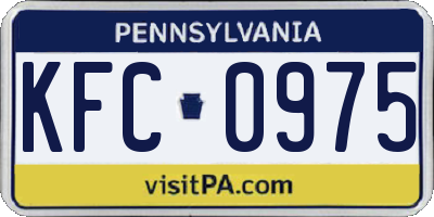PA license plate KFC0975