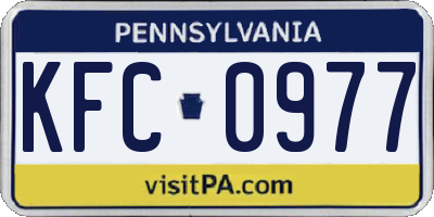 PA license plate KFC0977