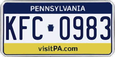 PA license plate KFC0983
