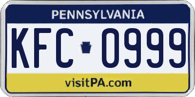 PA license plate KFC0999