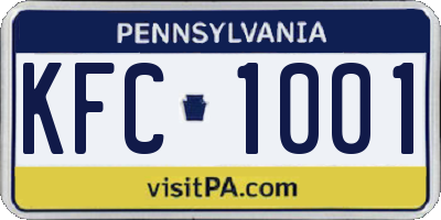 PA license plate KFC1001