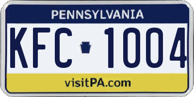 PA license plate KFC1004
