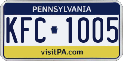 PA license plate KFC1005