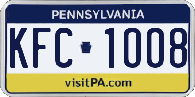 PA license plate KFC1008