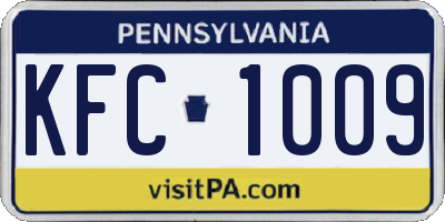 PA license plate KFC1009