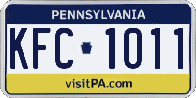 PA license plate KFC1011