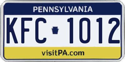 PA license plate KFC1012