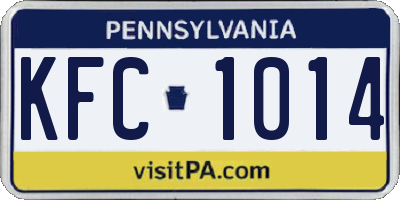 PA license plate KFC1014