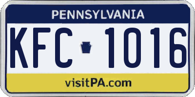 PA license plate KFC1016