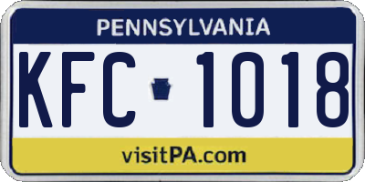 PA license plate KFC1018