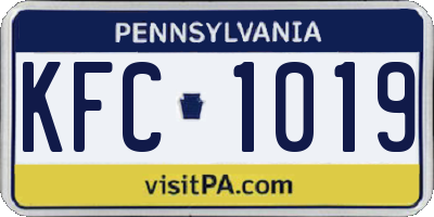 PA license plate KFC1019
