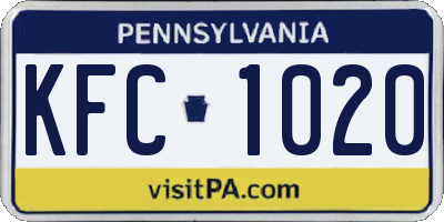 PA license plate KFC1020