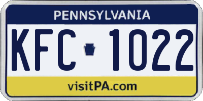 PA license plate KFC1022