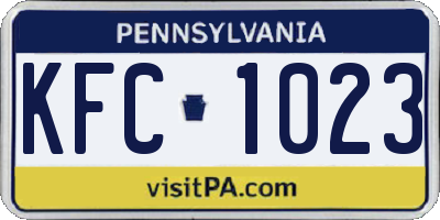 PA license plate KFC1023