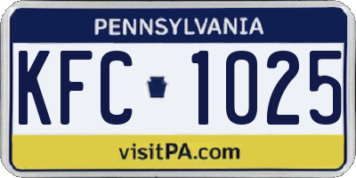 PA license plate KFC1025