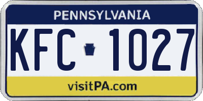 PA license plate KFC1027