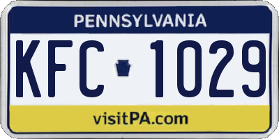 PA license plate KFC1029