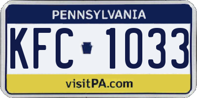 PA license plate KFC1033