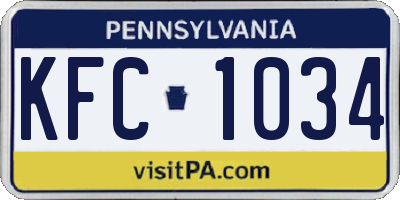 PA license plate KFC1034