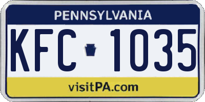 PA license plate KFC1035