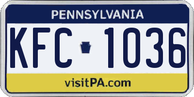 PA license plate KFC1036