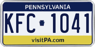 PA license plate KFC1041