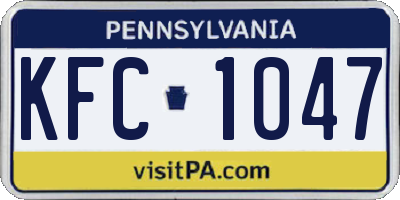 PA license plate KFC1047